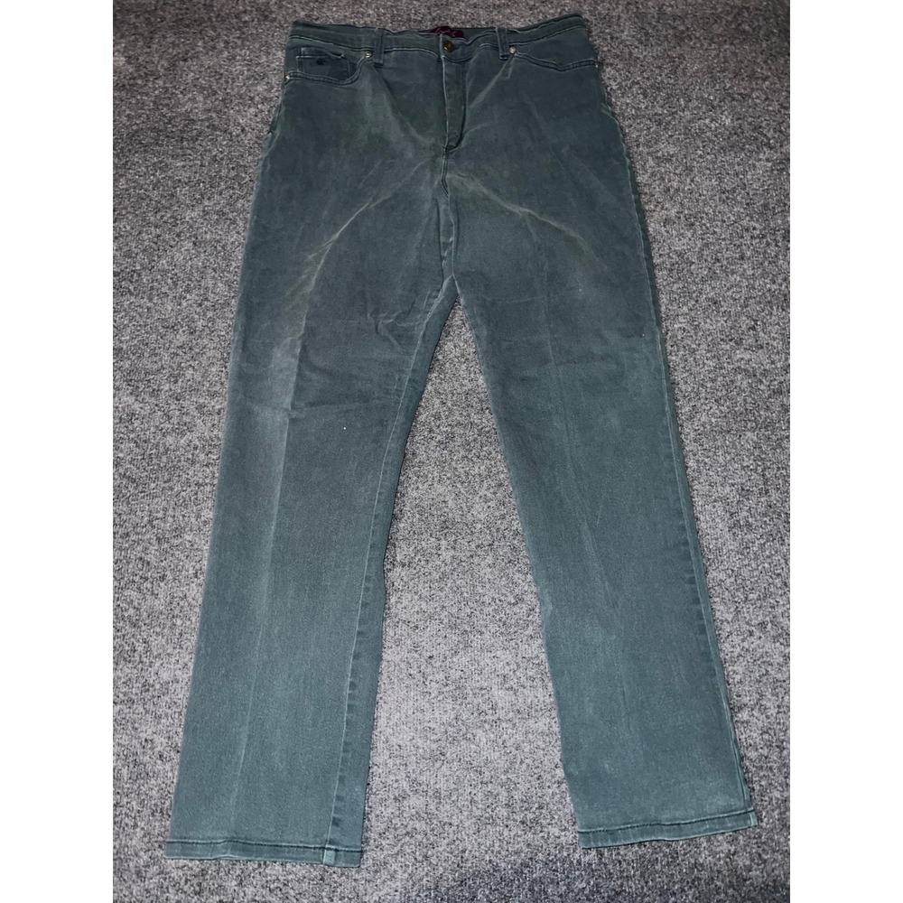 Gloria Vanderbilt Amanda Straight Leg Green Pants Womens Size 14